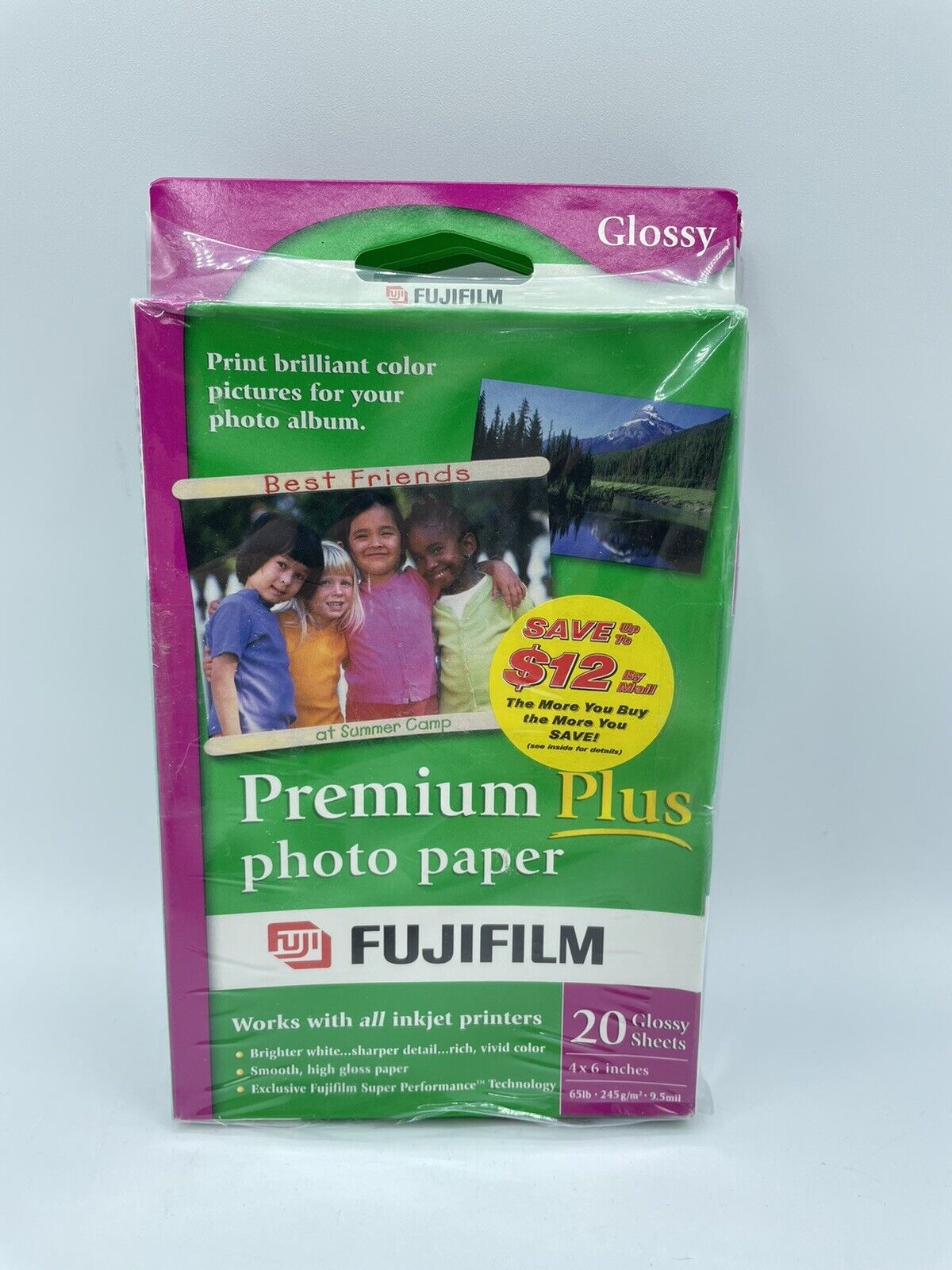 Lot of 5 New Sealed Fujifilm Premium Plus Glossy Photo Paper 20 sheets 4x6