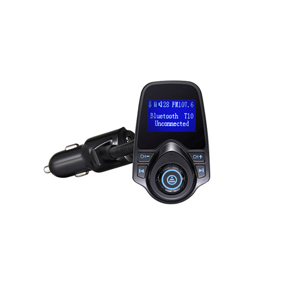 Wireless FM Transmitter Adapter Car USB Charger Bluetooth Hands-Free 1.44in LCD