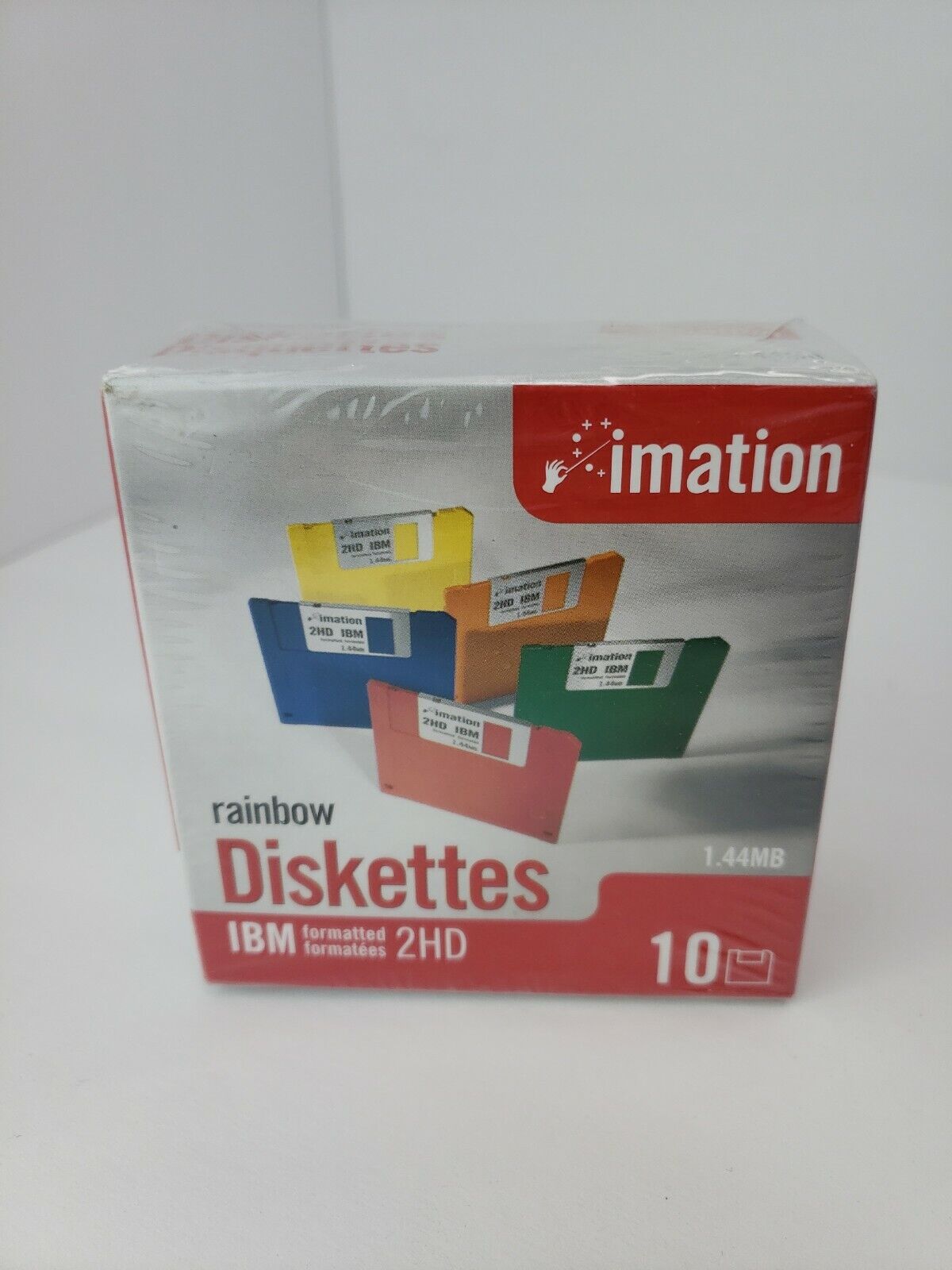 Imation IBM Rainbow Diskettes Vintage Factory Sealed 2HD 10 Count