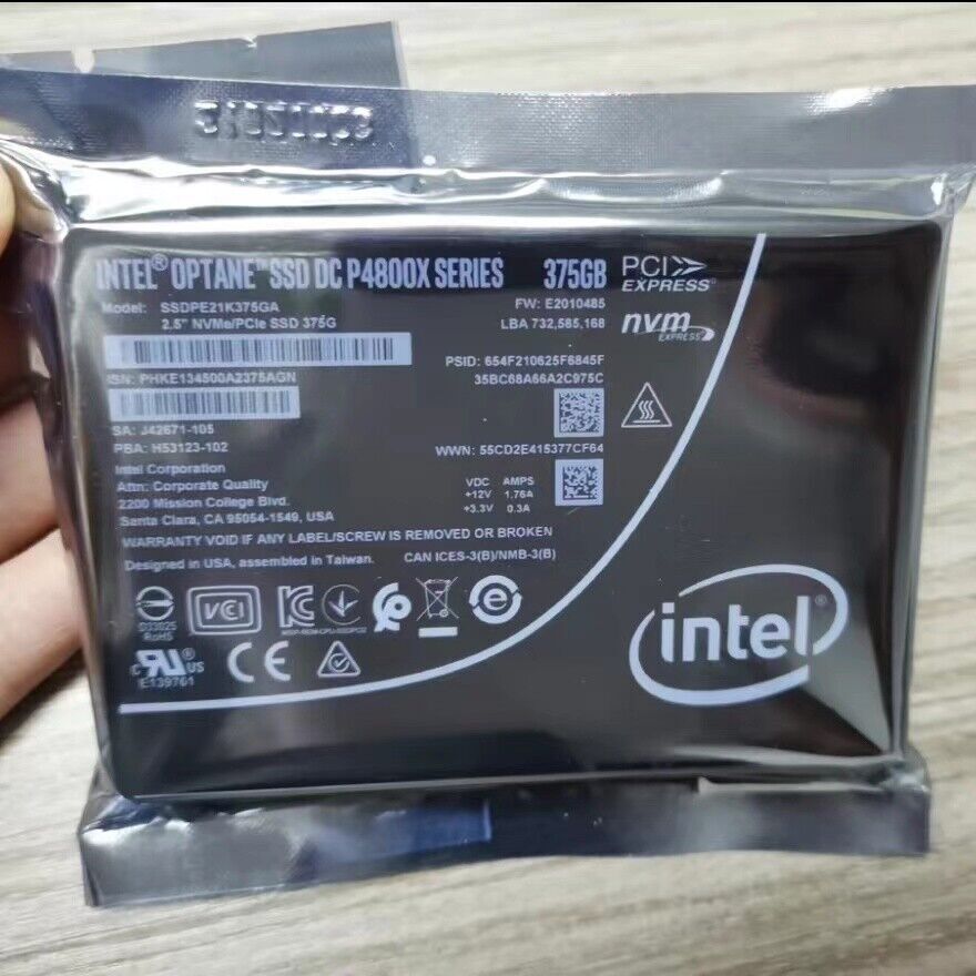 Intel Optane P4800X 375GB SSD U.2 NVME PCIE Solid State Drive SSDPE1K375GAP1
