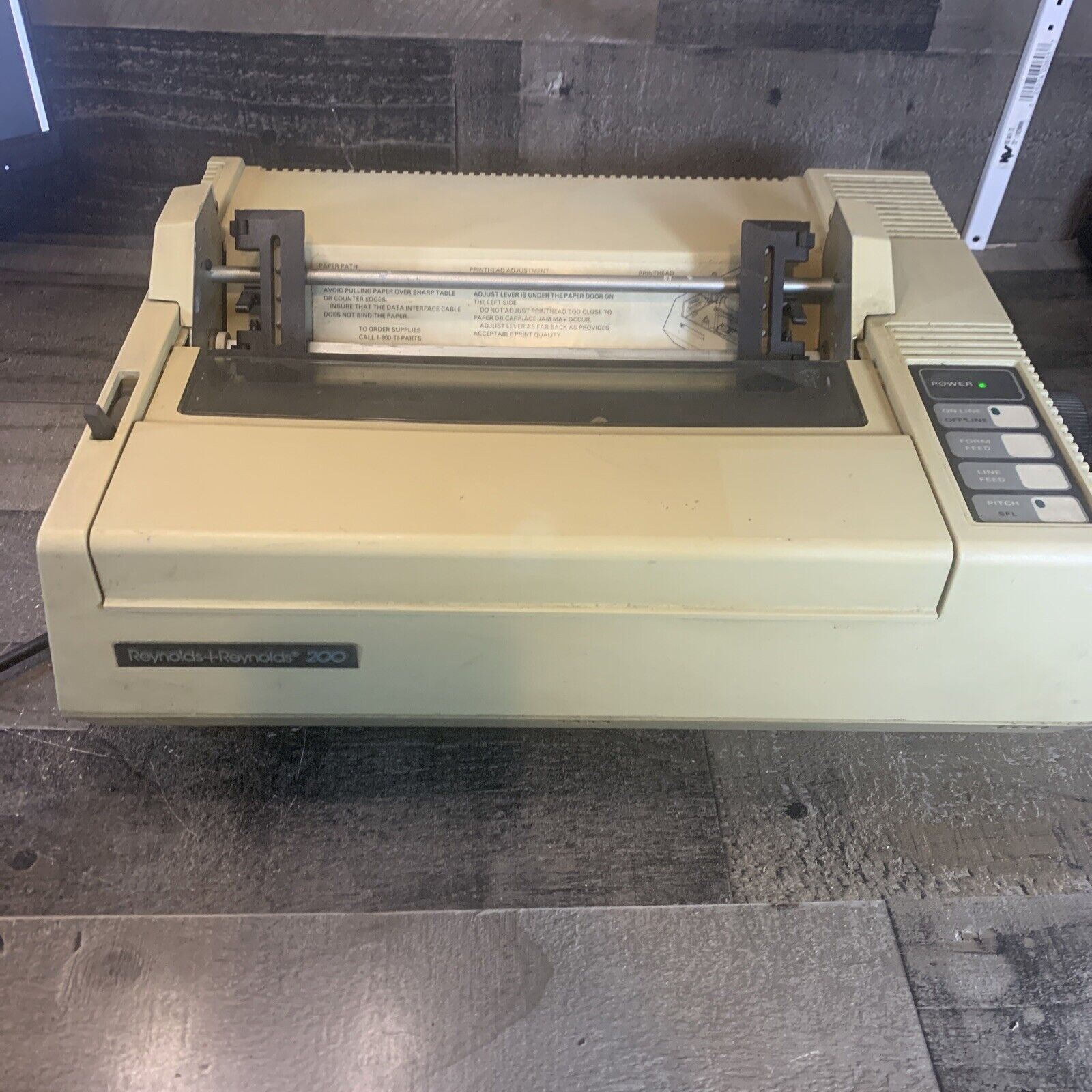 Vintage Texas Instruments Reynolds 200 Model 850 Xl Dot Matrix Printer Powers On