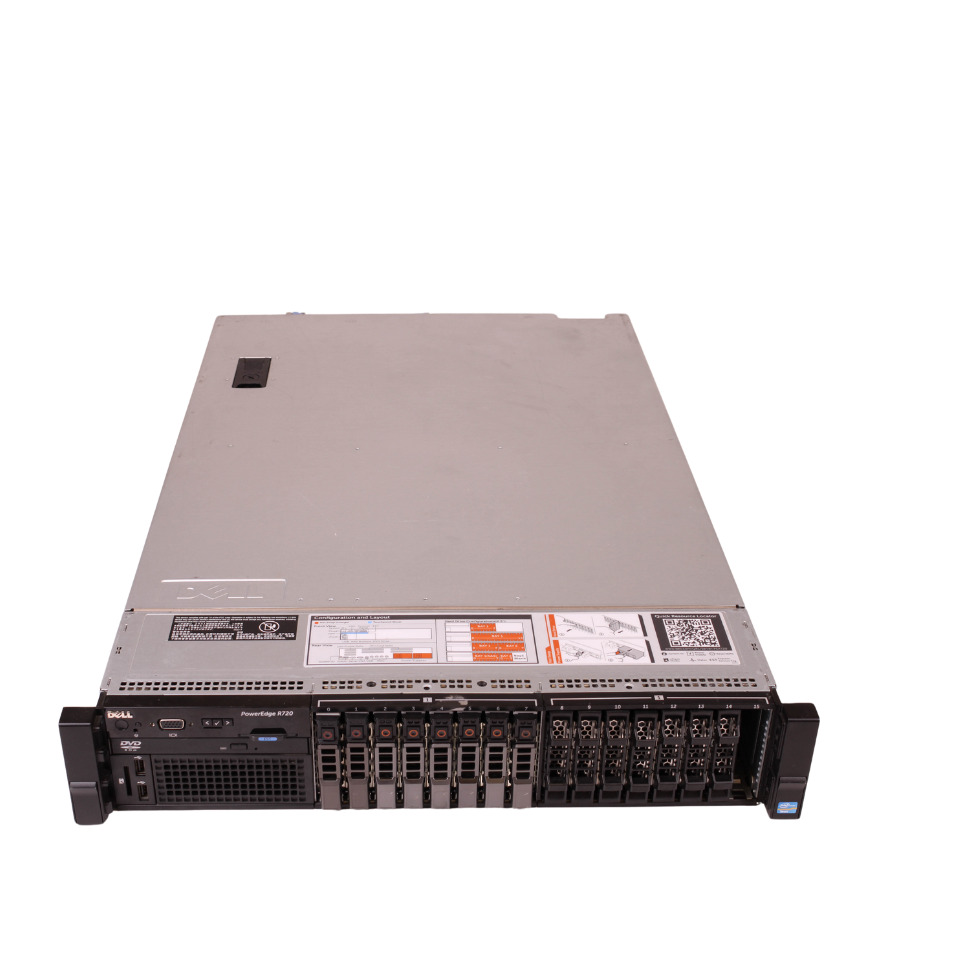 Dell PowerEdge R720, 2x E5-2620 V2 2.10GHz 128GB, 2x 480GB SSD, 6x900GB HDD