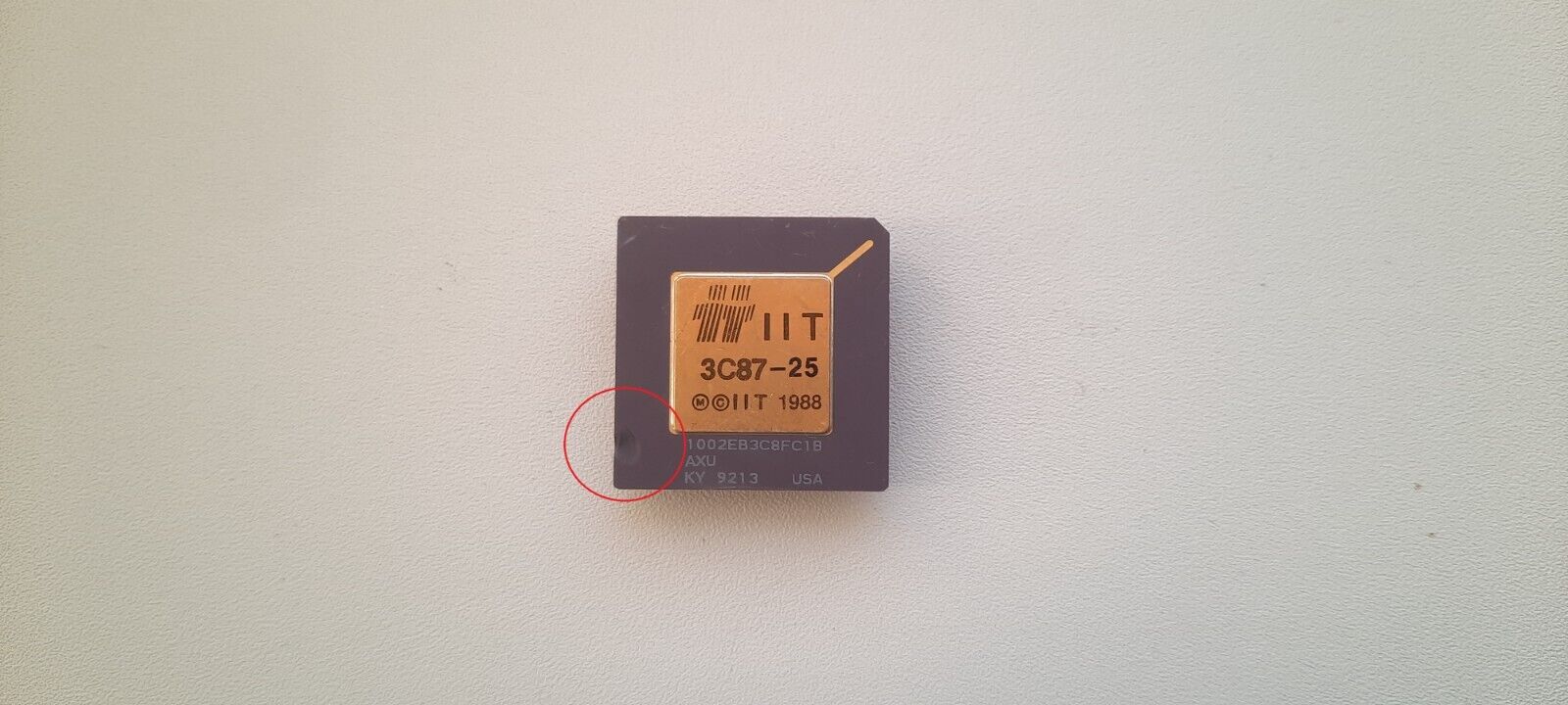 IIT 3C87-25 387 FPU for 386 CPU 25Mhz vintage FPU GOLD