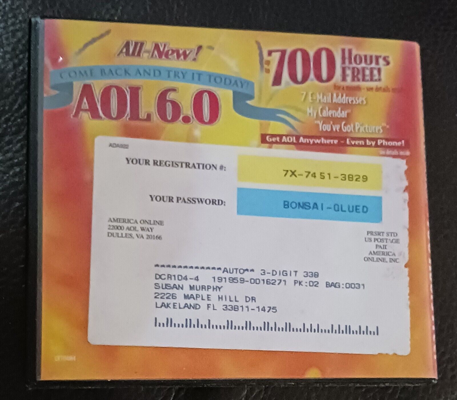 RARE Vintage America Online AOL CD-Rom Version 6.0
