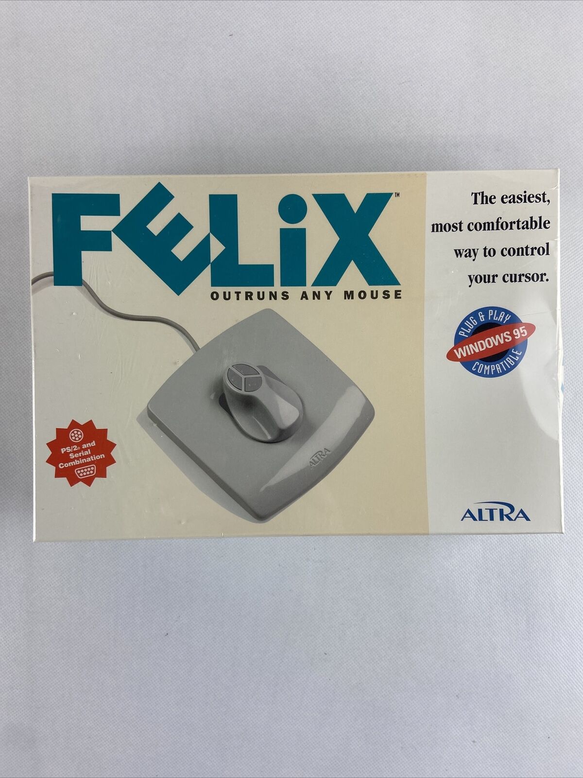 New Felix Altra Computer Mouse PS2 Serial PC400 Comfort Ergonomic Win 95