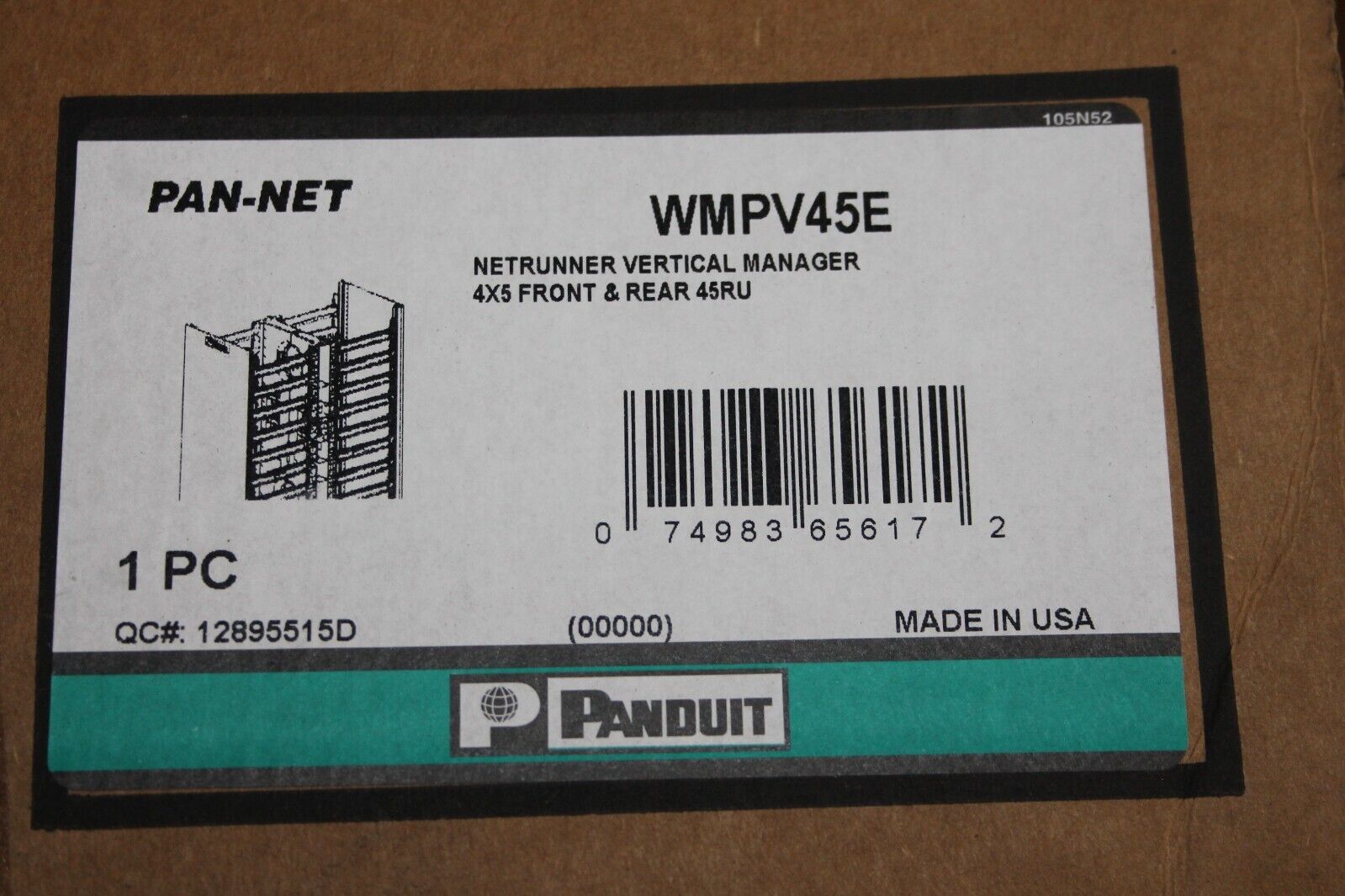 Panduit Pan-Net WMPV45E Netrunner Vertical Manager 4X5 Front & Rear 45RU NEW