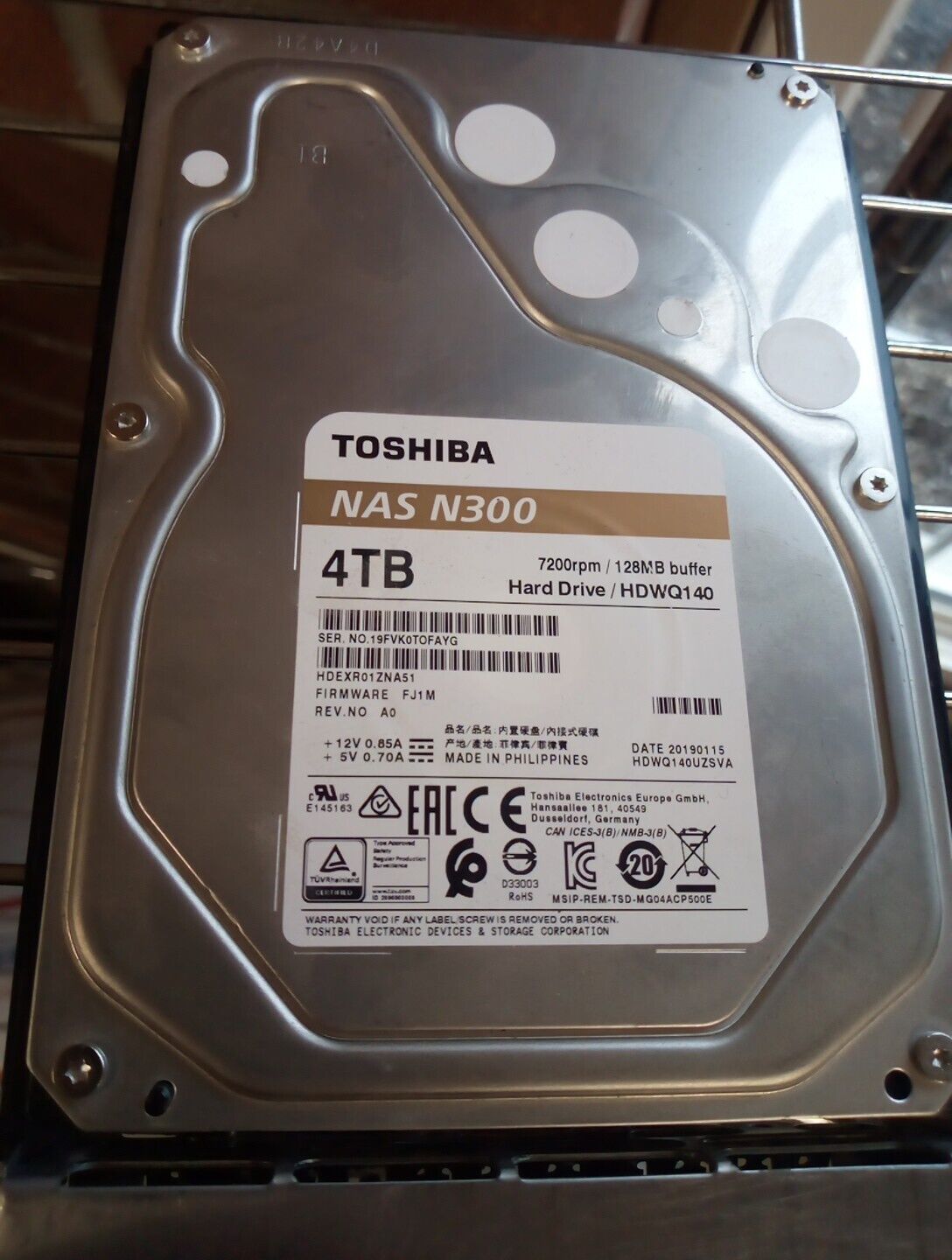 TOSHIBA N300 HDWQ140 4TB Hard Drive