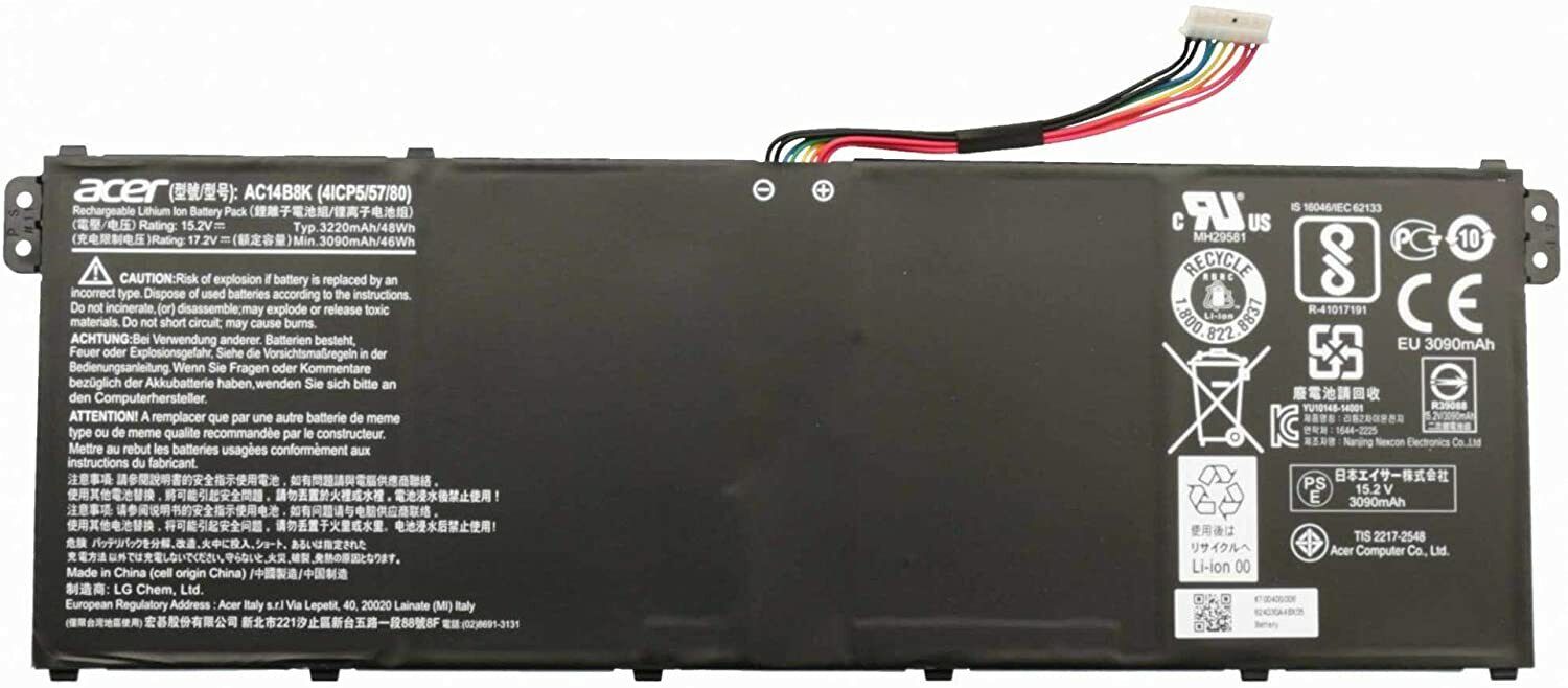 New Genuine Acer ES1-131 Series 15.2V 48Wh Laptop Battery AC14B18K AC14B8K