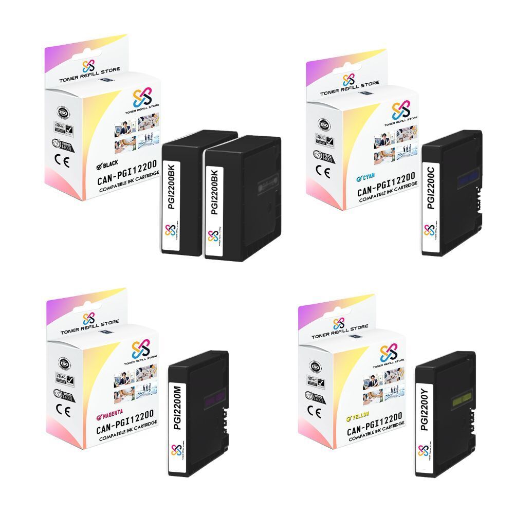 5PK TRS PGI2200 BCMY HY Compatible for Canon Maxify MB5020 MB5320 Ink Cartridge