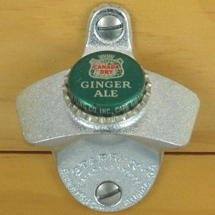 Canada Dry Ginger Ale BOTTLE CAP Starr X Wall Mount Stationary Bottle Opener NEW