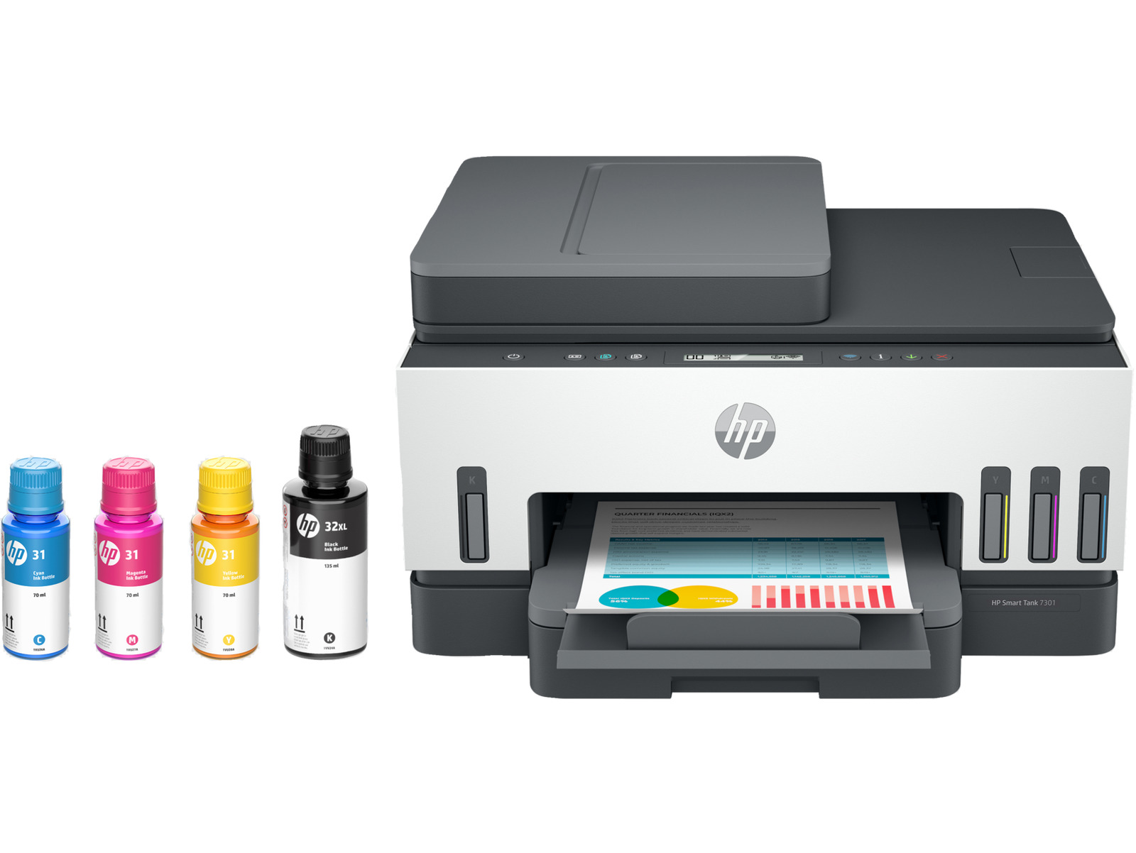HP Smart Tank 7301e All-in-One InkJet Printer, Color Mobile Print, Scan, Copy,