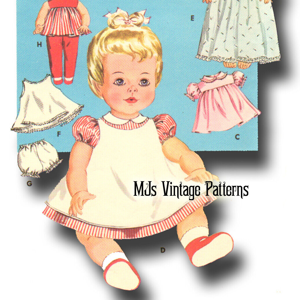 Vintage Baby Doll Clothes Dress Wardrobe Pattern 22
