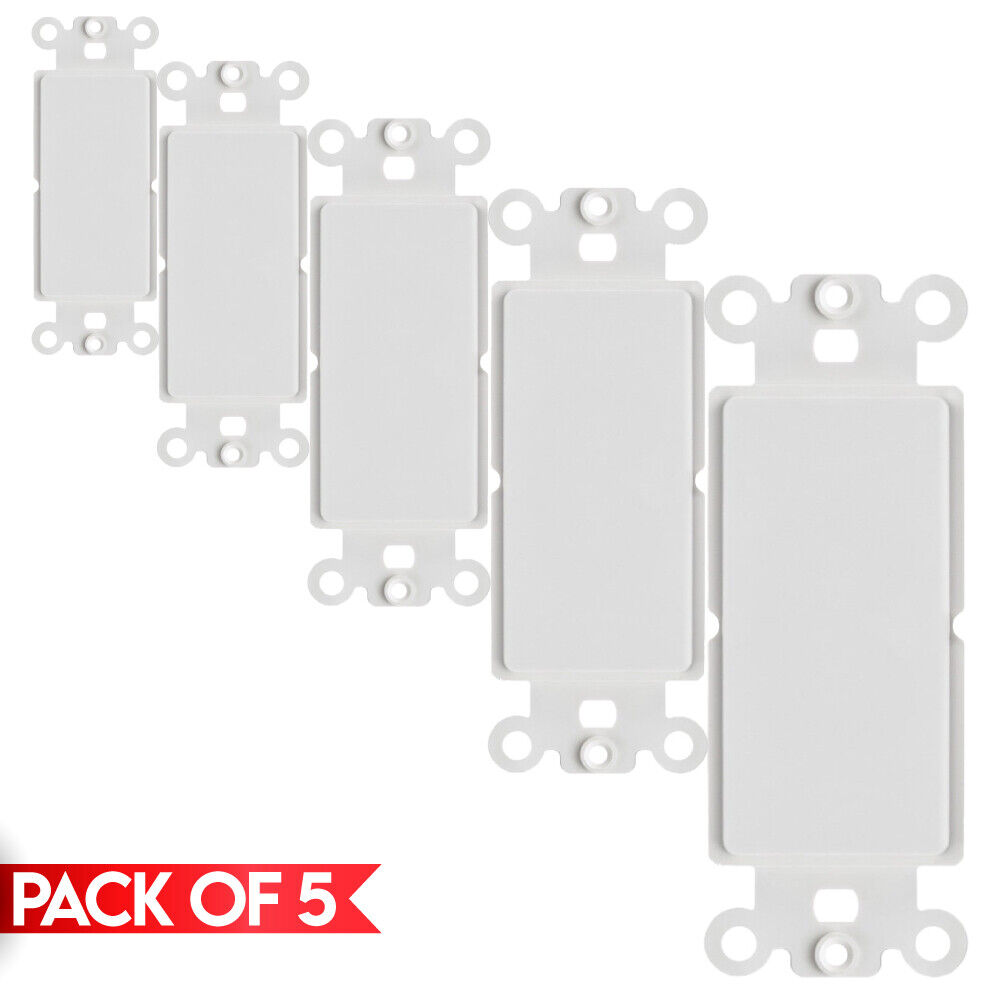 5 Pack Blank Insert for Decorator Wall Plate Decora Face Plate No Device Insert