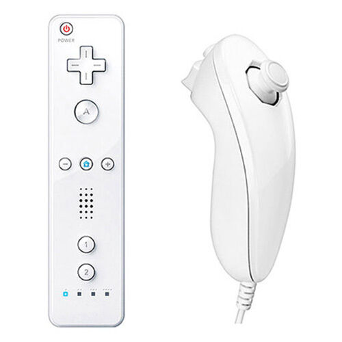 White Remote Wiimote Nunchuck Controller Set Combo for Nintendo Wii Game 