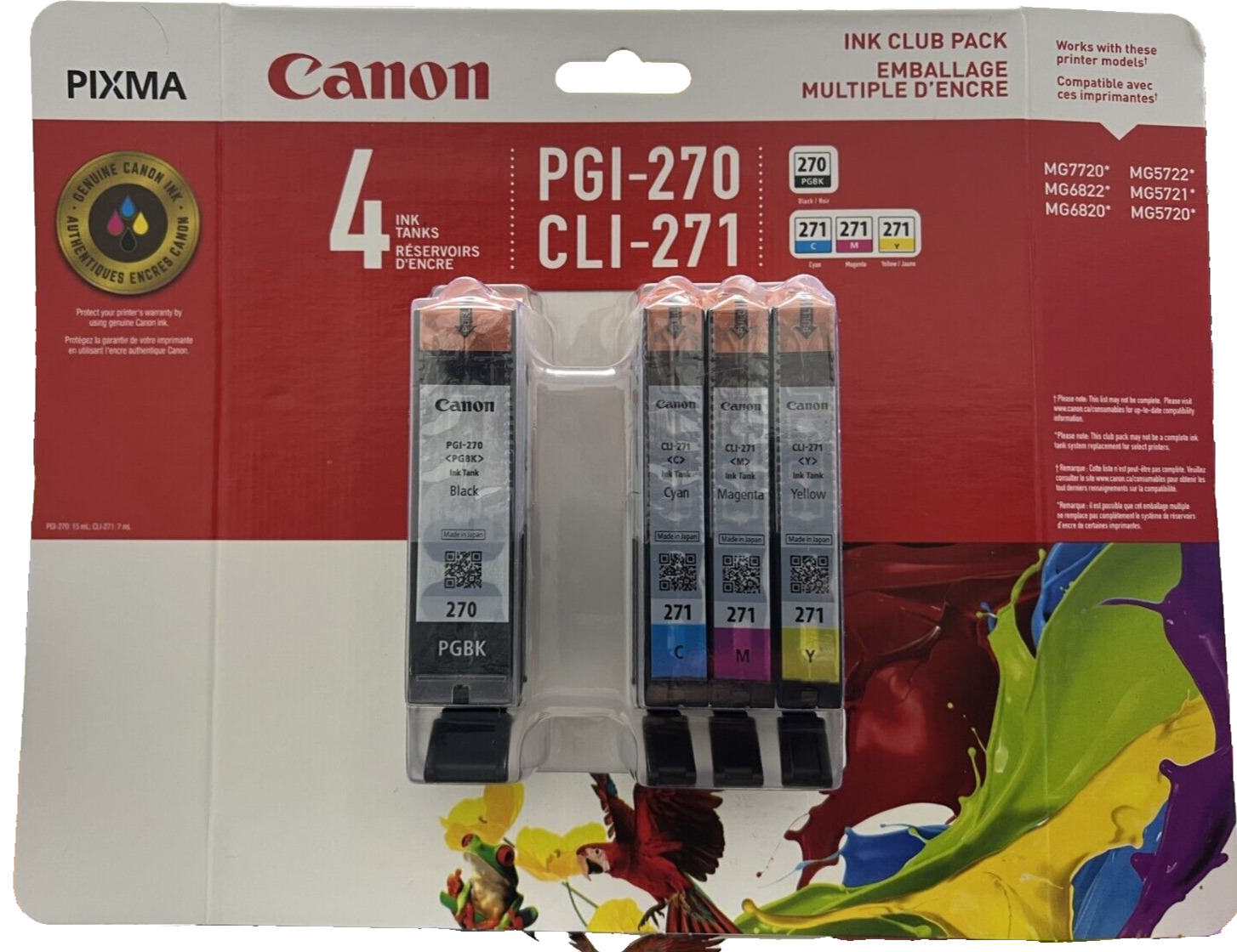 4 packs Genuine Canon PGI-270 CLI-271 Setup Ink Cartridges Sealed pack