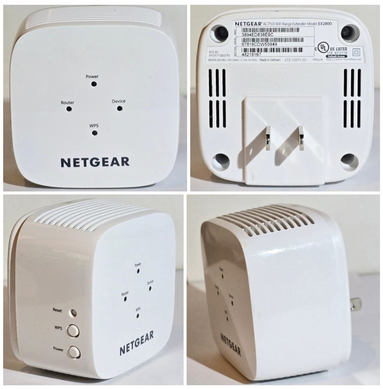 NETGEAR EX2800 WiFi Range Extender White AC750 Preowned Unused