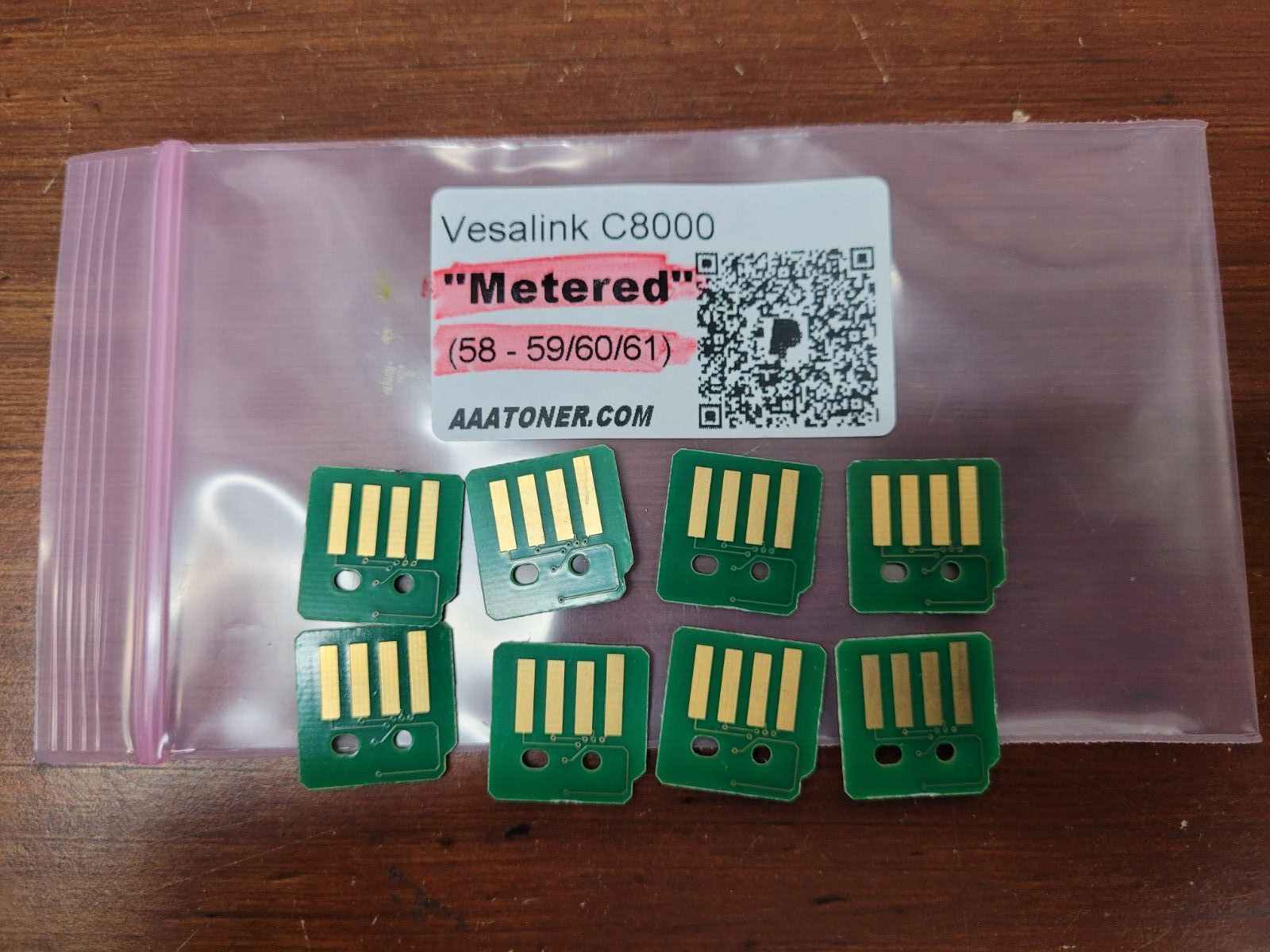 8 x METERED Toner Chip (58 - 59/60/61) for Xerox VersaLink C8000 Refill