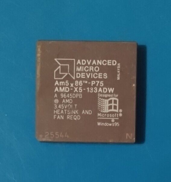 AMD-X5-133ADW AMD CPU AM5x86-P75 VINTAGE PROCESSOR CPU 133 Gold 