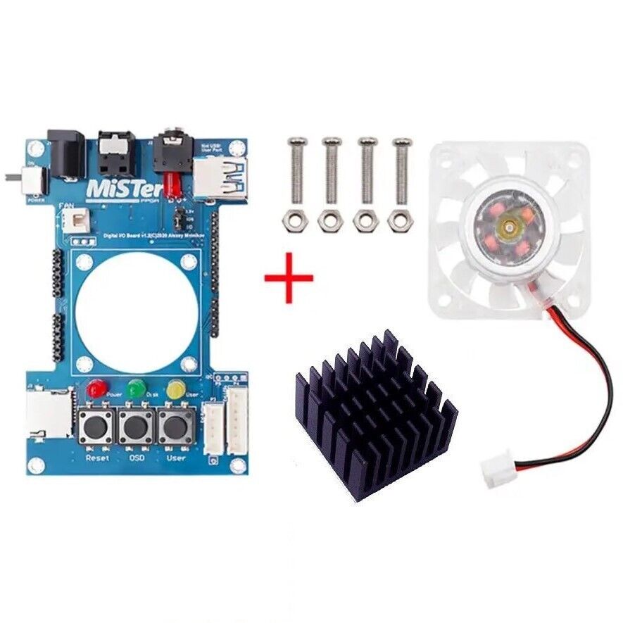 MiSTer FPGA IO Board Digital with RGB Fan and Heat Sink for DE10 Nano