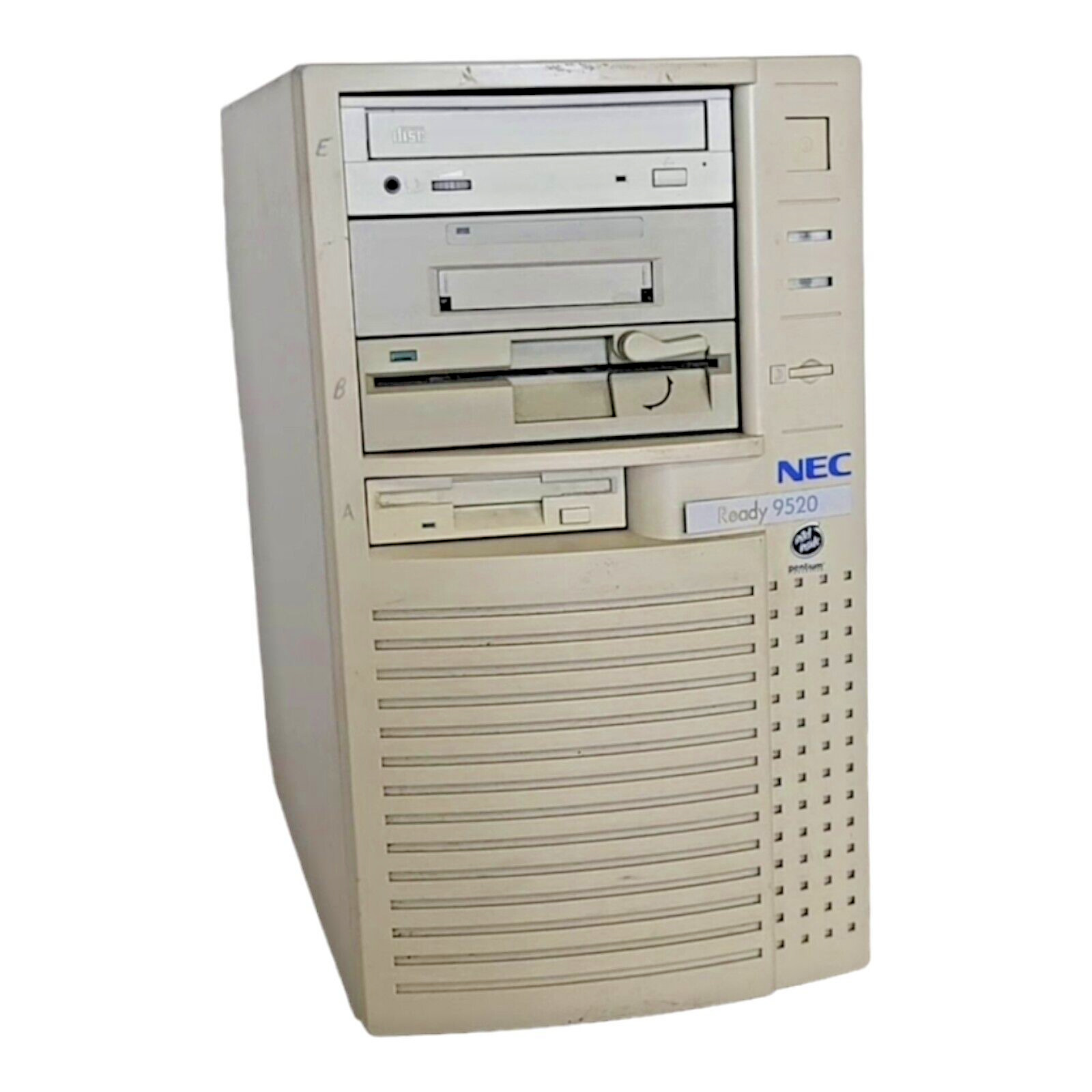 Rare Vintage NEC Ready 9520 Intel Pentium 5.25 Floppy Desktop Retro PC -UNTESTED