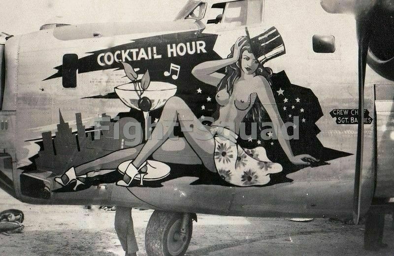 WW2 Picture Photo Pin Up NOSE ART Photo B-24 Bomber 43rd Bomb Grp 64th Sqdn 2119