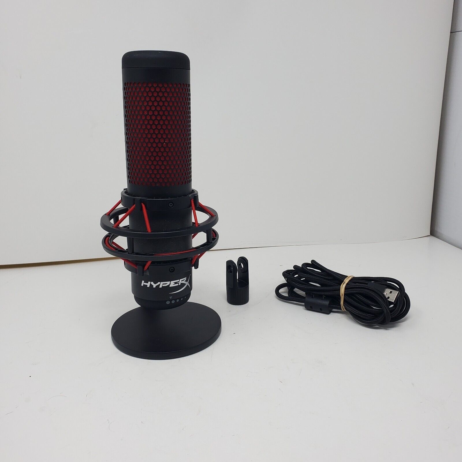 Kingston HyperX HX-MICQC-BK Black Red Quadcast USB Condenser Gaming Microphone