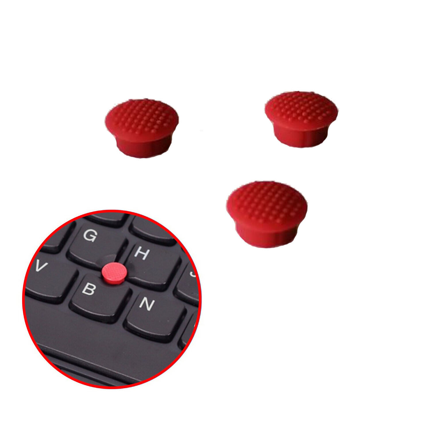 New 3Pcs Rubber Mouse Pointer Trackpoint Red For Lenovo Thinkpad Laptop 2*2mm