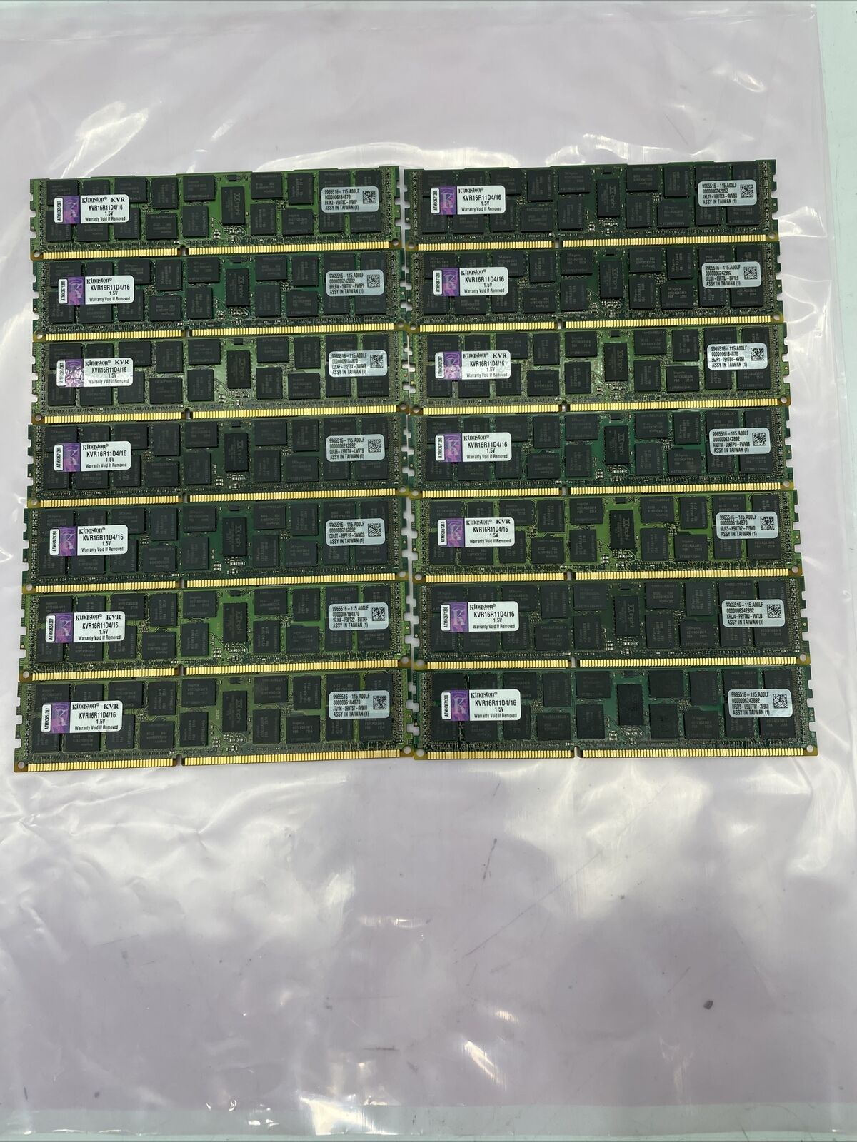 Kingston 224GB(14 x 16GB) KVR16R11D4/16I PC3-12800R DDR3 ECC Server RAM