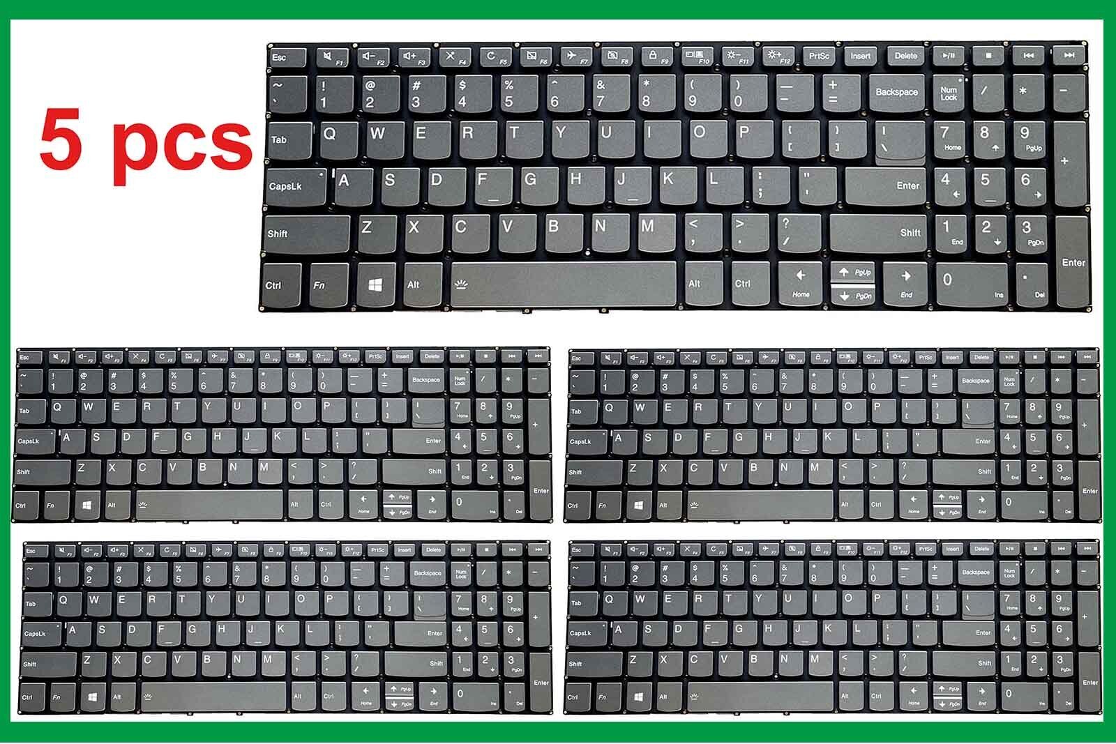 5pcs Durable for Lenovo 3-15ITL05 3-15IML05 3-17IIL05 Keyboard US Backlit Gray