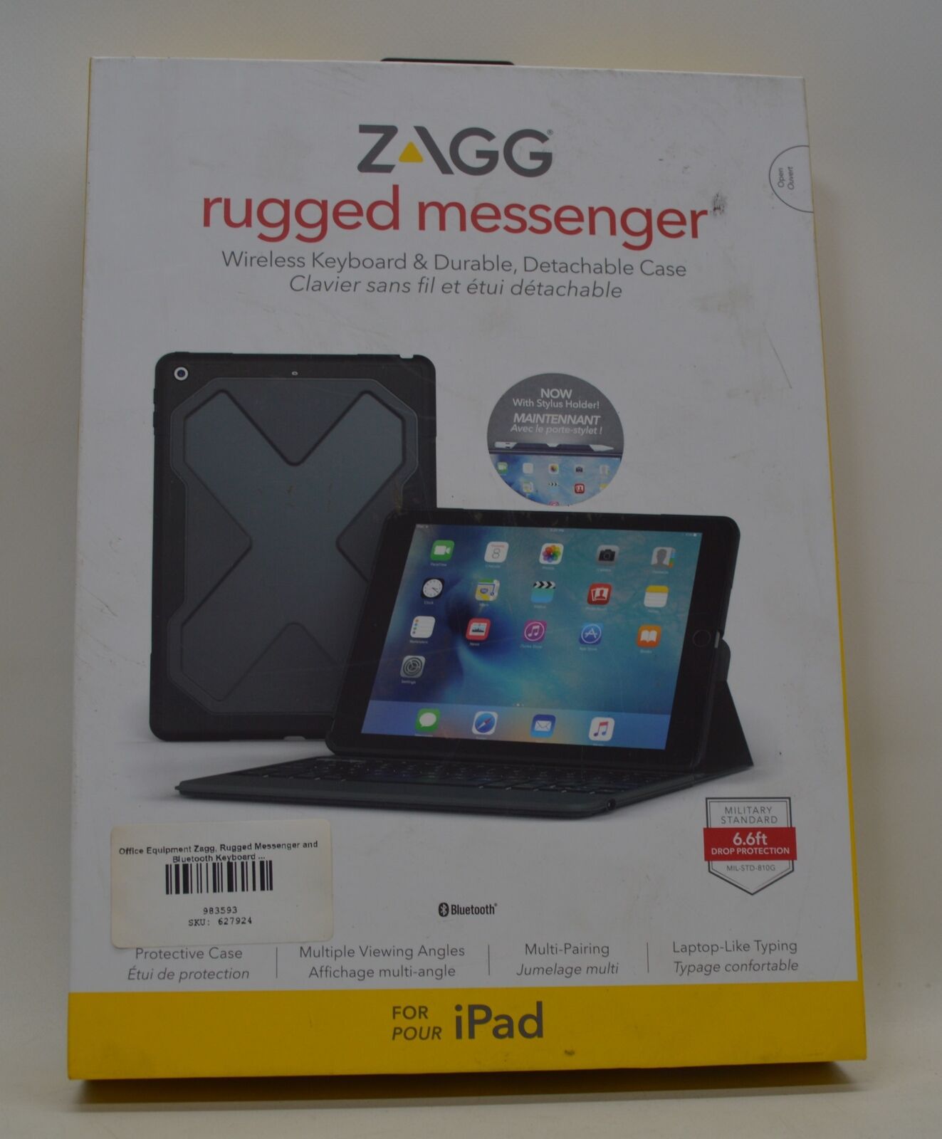 Zagg Rugged Messenger and Bluetooth Keyboard for Apple iPad - Black*New Unused*