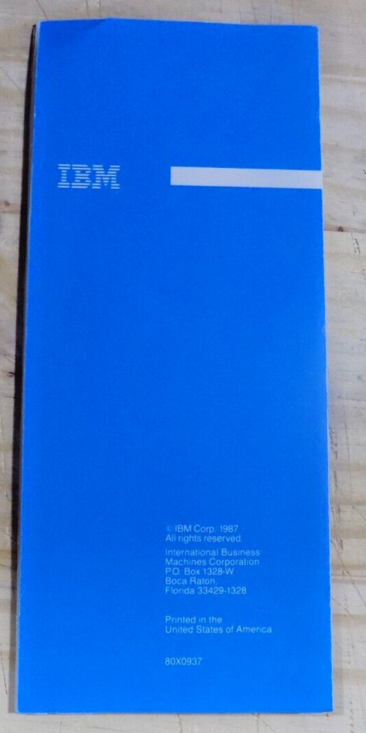 IBM PC AT Vintage  DOS 3.30 TECHNICAL QUICK REFERENCE GUIDE Foldout  c. 1987