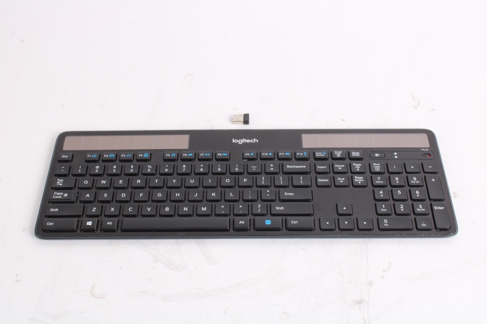 Logitech K750 Wireless Solar Powered Keyboard w/ USB Receiver Dongle - Lot of 5