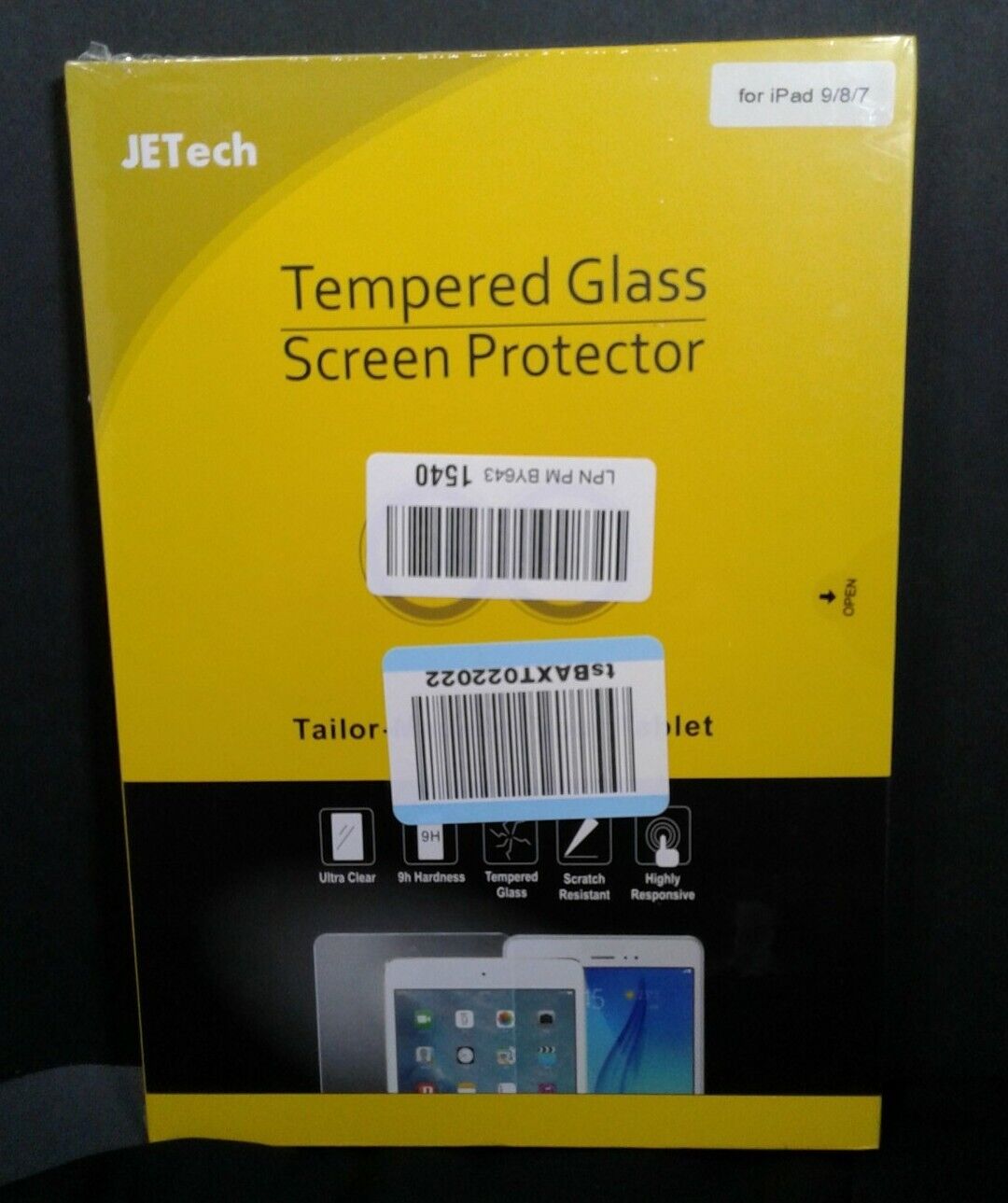 JETech One Touch Screen Protector for iPad 9/8/7