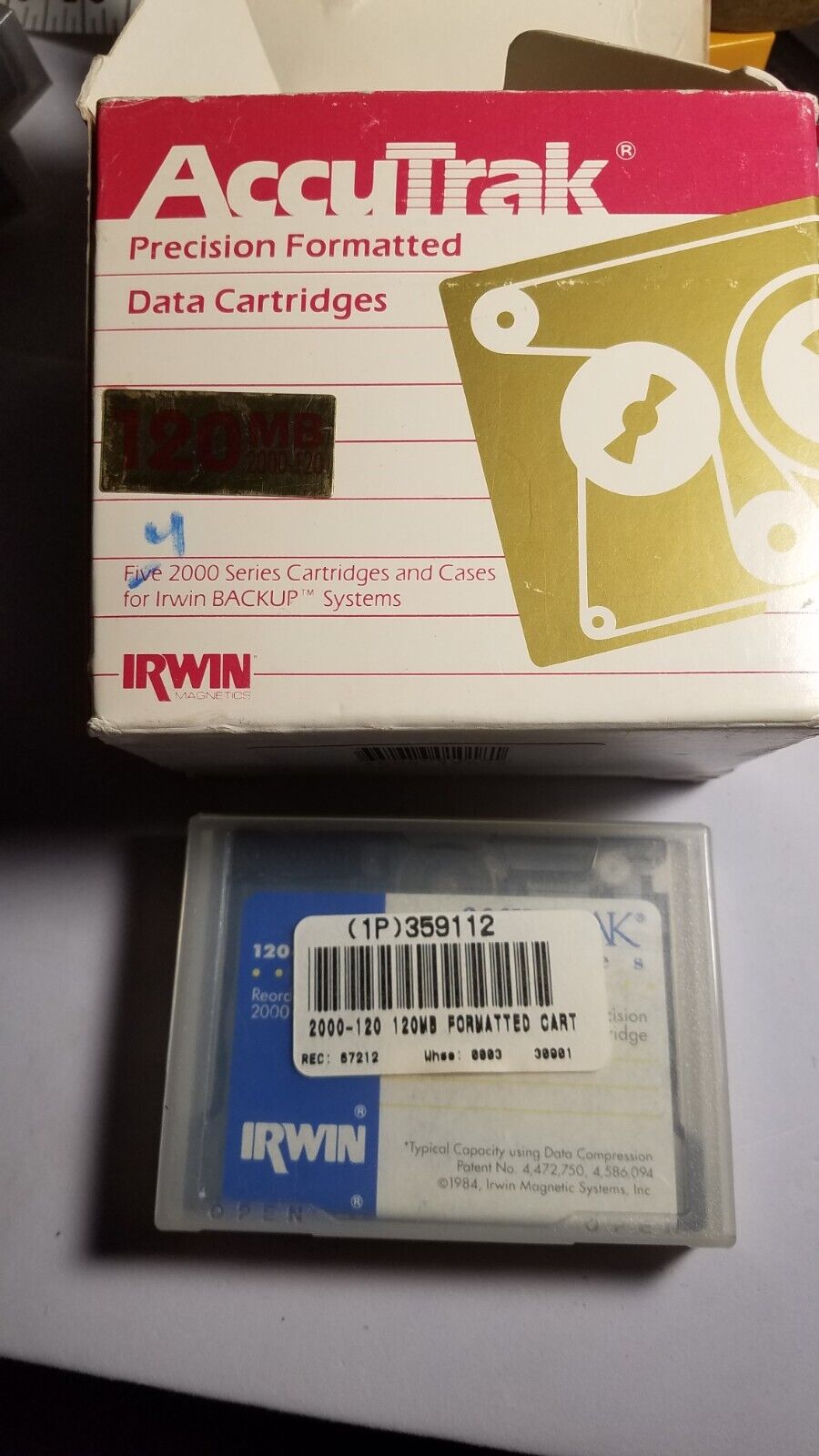 Vintage 4 Irwin AccuTrak Precision Formatted Data Cartridges 120 250 MB 