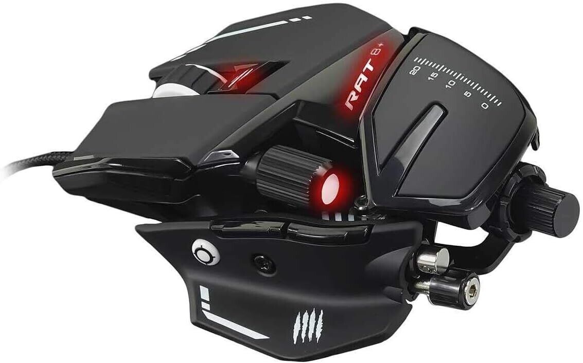 Mad Catz (Mad Cats) R.A. T.8 Plus Wired Gaming Mouse FPS Up to 16000 DPI Step-ad