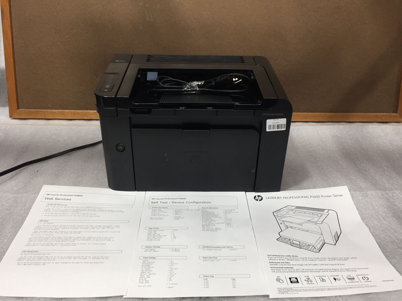 HP LaserJet P1606DN Workgroup Monochrome Laser Printer 15K pgs Tested, Works