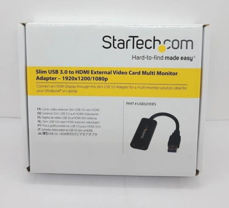 Startech.com Slim Usb 3 To Hdmi External Video Card Multi Monitor Adapter 1080P