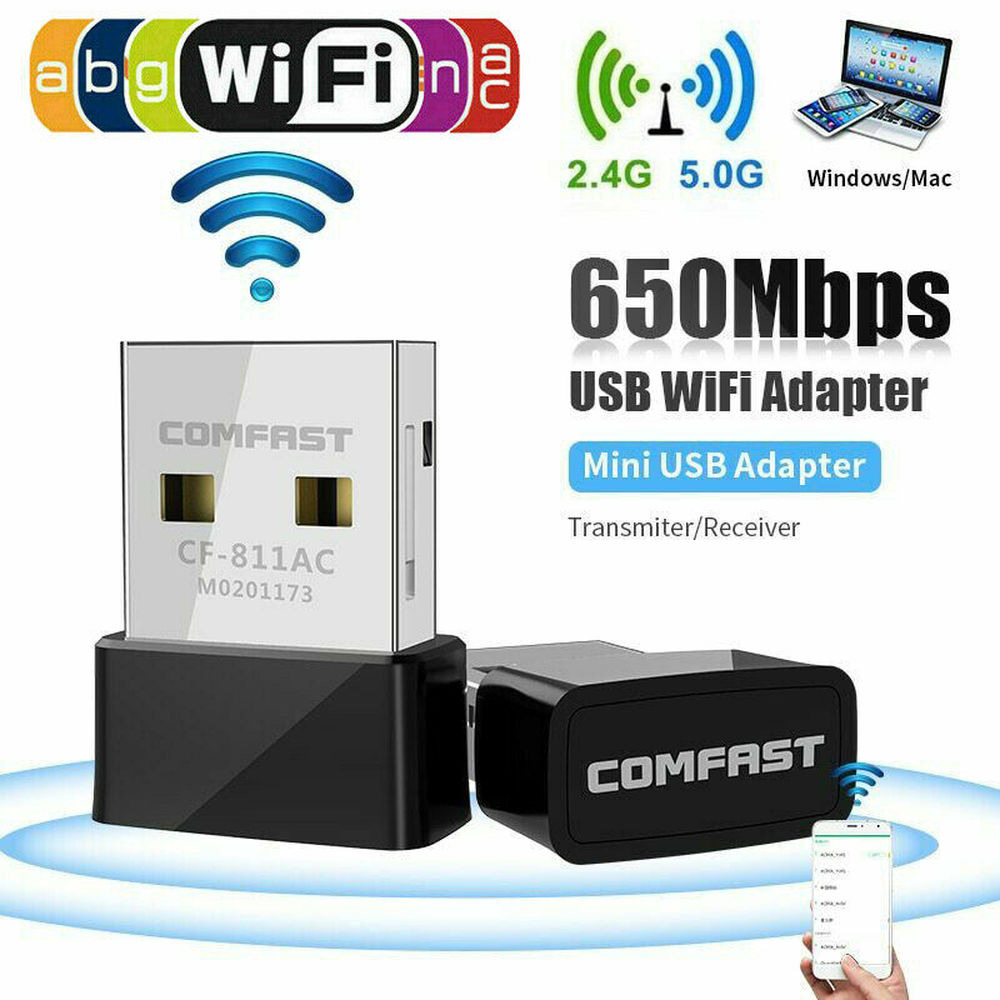 USB WiFi dongle,Dual-Band WiFi Card Easy to Install, WiFi USB Adapter for Pc