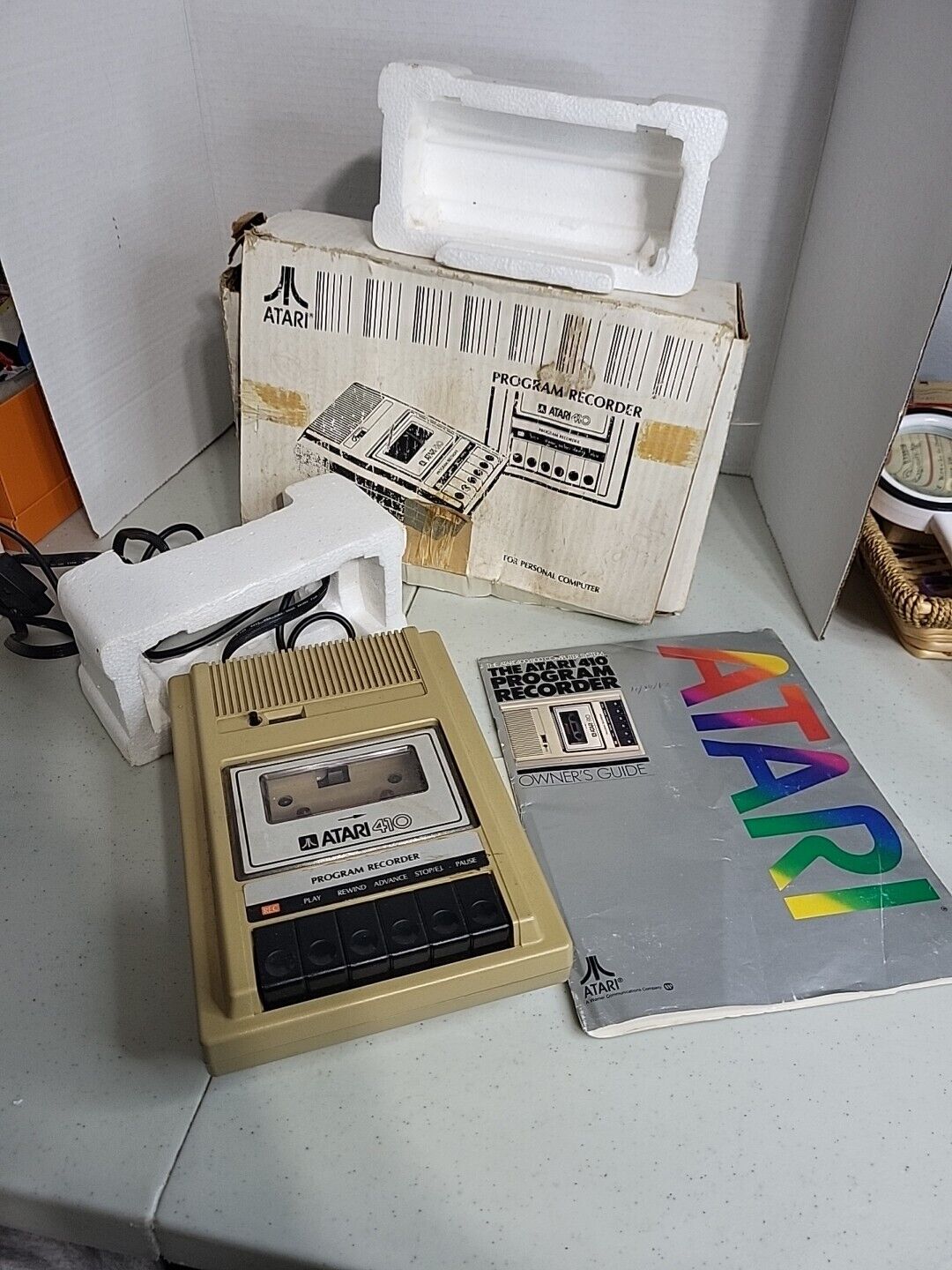 Atari 410 Program Recorder Cassette Deck Boxed Untested - Spares/Repairs