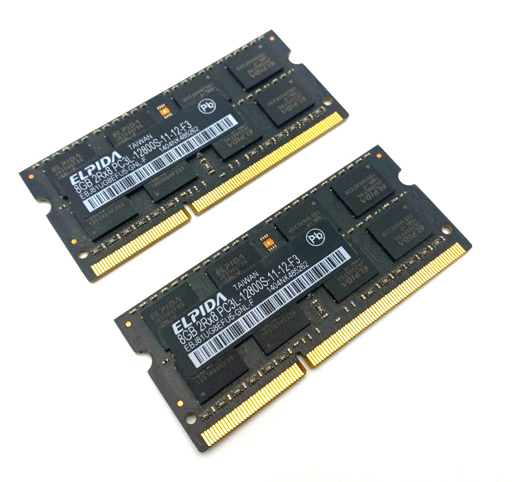 Elpida 16GB (2x8GB) PC3L-12800s DDR3-1600MHz 2Rx8 Non-ECC EBJ81UG8EFU5-GNL-F