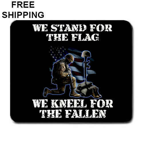 We stand for the Flag..., Birthday, Gift, Mouse Pad, Non-Slip, USA, Black
