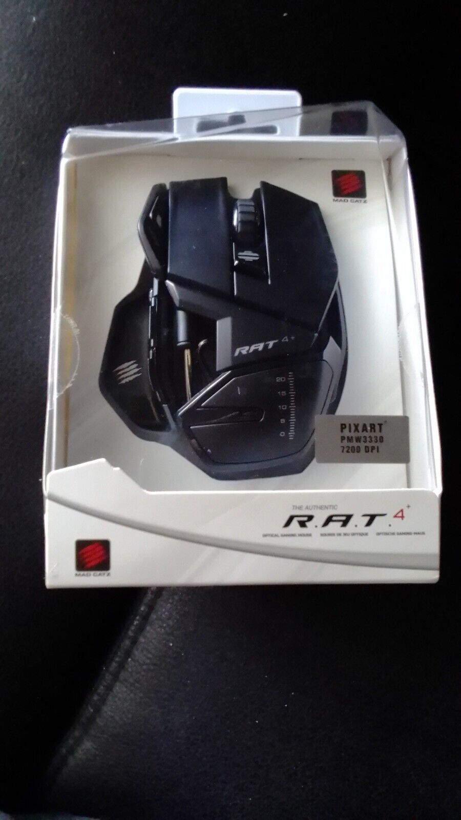 Mad Catz R.A.T. 4+ Optical Customisable Wired LED Pro Video Game/Gaming PC Mouse