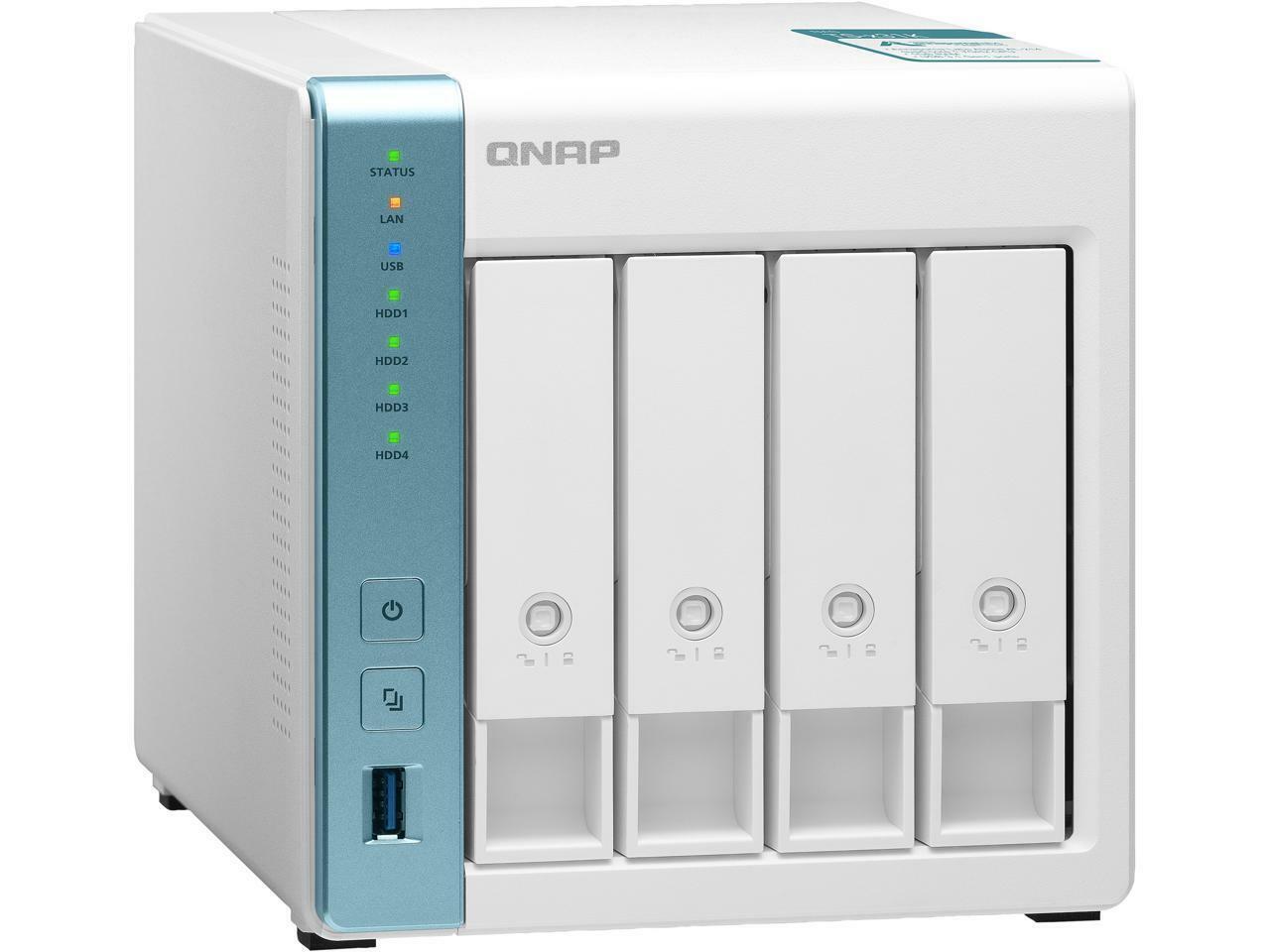 QNAP 4-Bay Personal Cloud NAS for Backup and Data Sharing 4-core 1.7GHz 1GB RAM