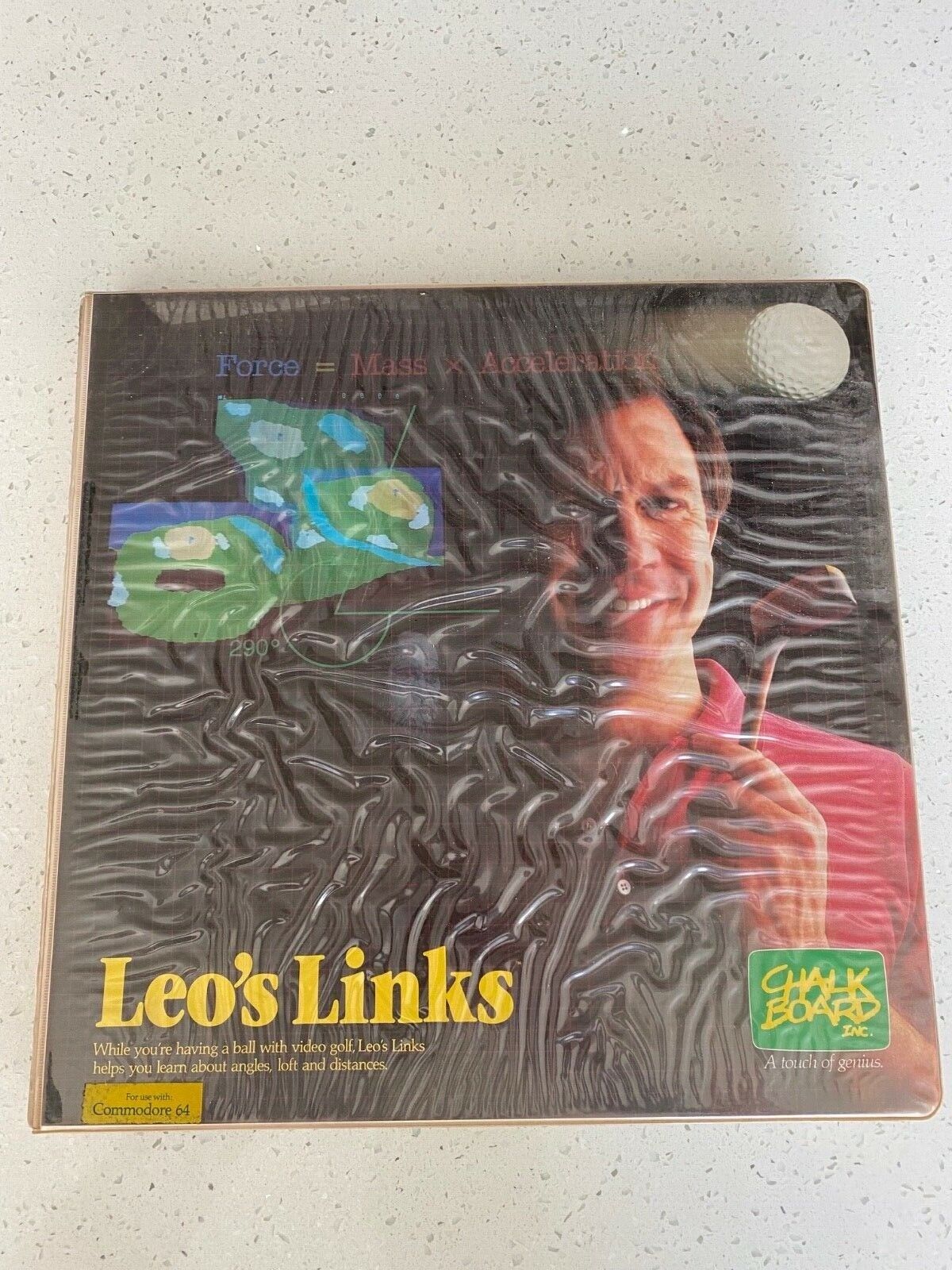LEOS LINKS GOLF VINTAGE COMMODORE 64 RARE CHALK BOARD GAME 