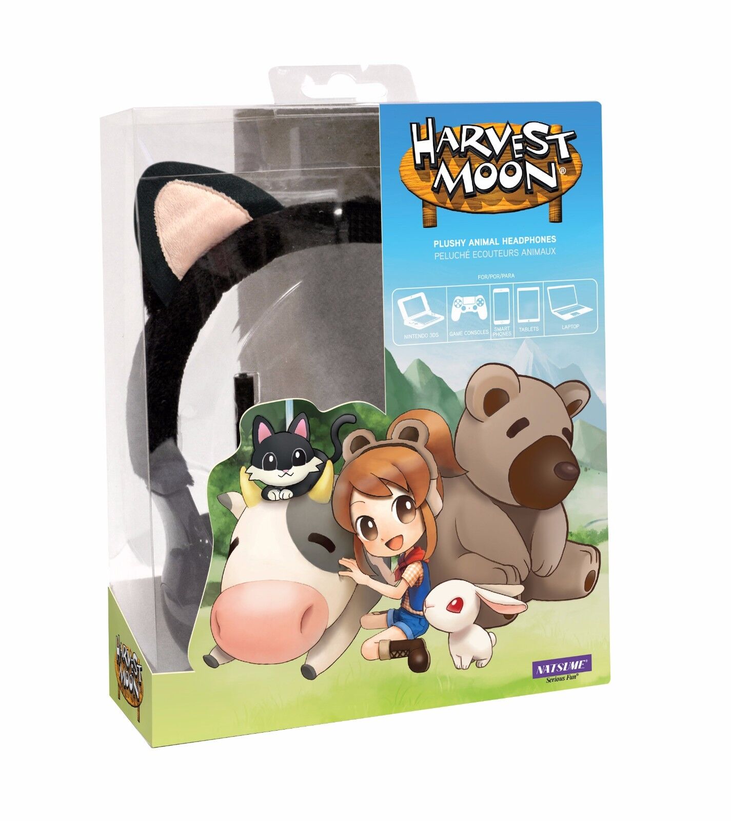 NEW Rare Natsume Harvest Moon Black Cat Headphone for iPhone, iPad and Android 