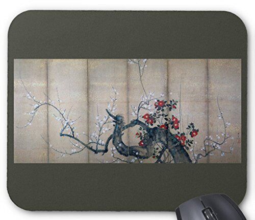 Kiichi Suzuki Plum Camellia Picture Folding Screen Mouse Pad Photo Pad Japan Mas