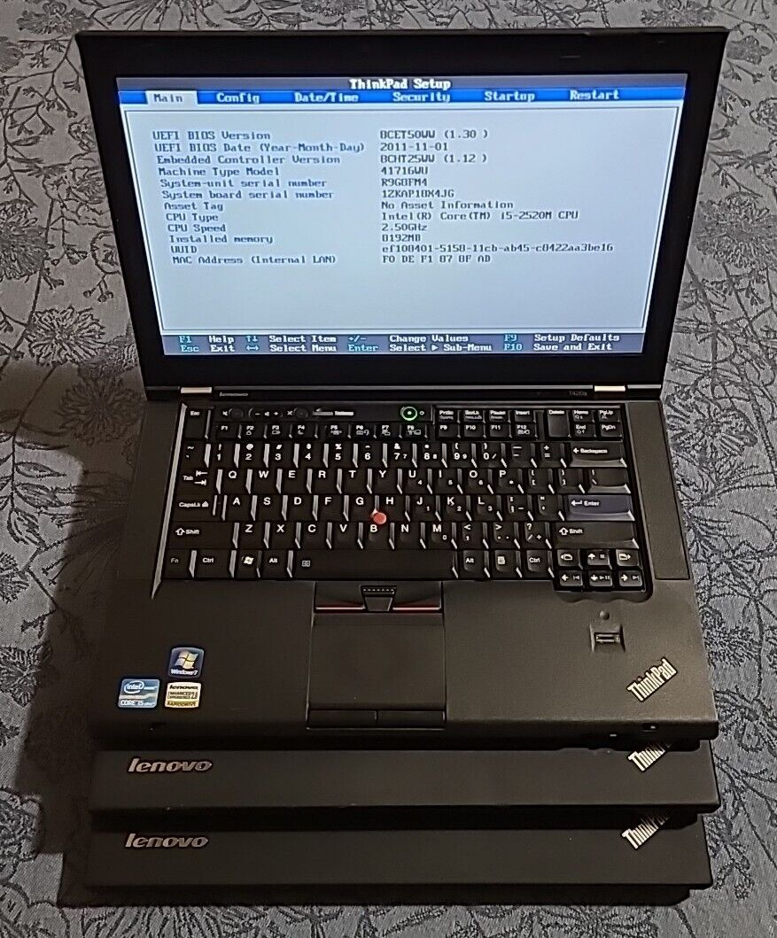 Lot of 3x Tested Lenovo Thinkpad T420s i5-2520M 2.5GHz 8GB (NO HDD/OS/BATT) 