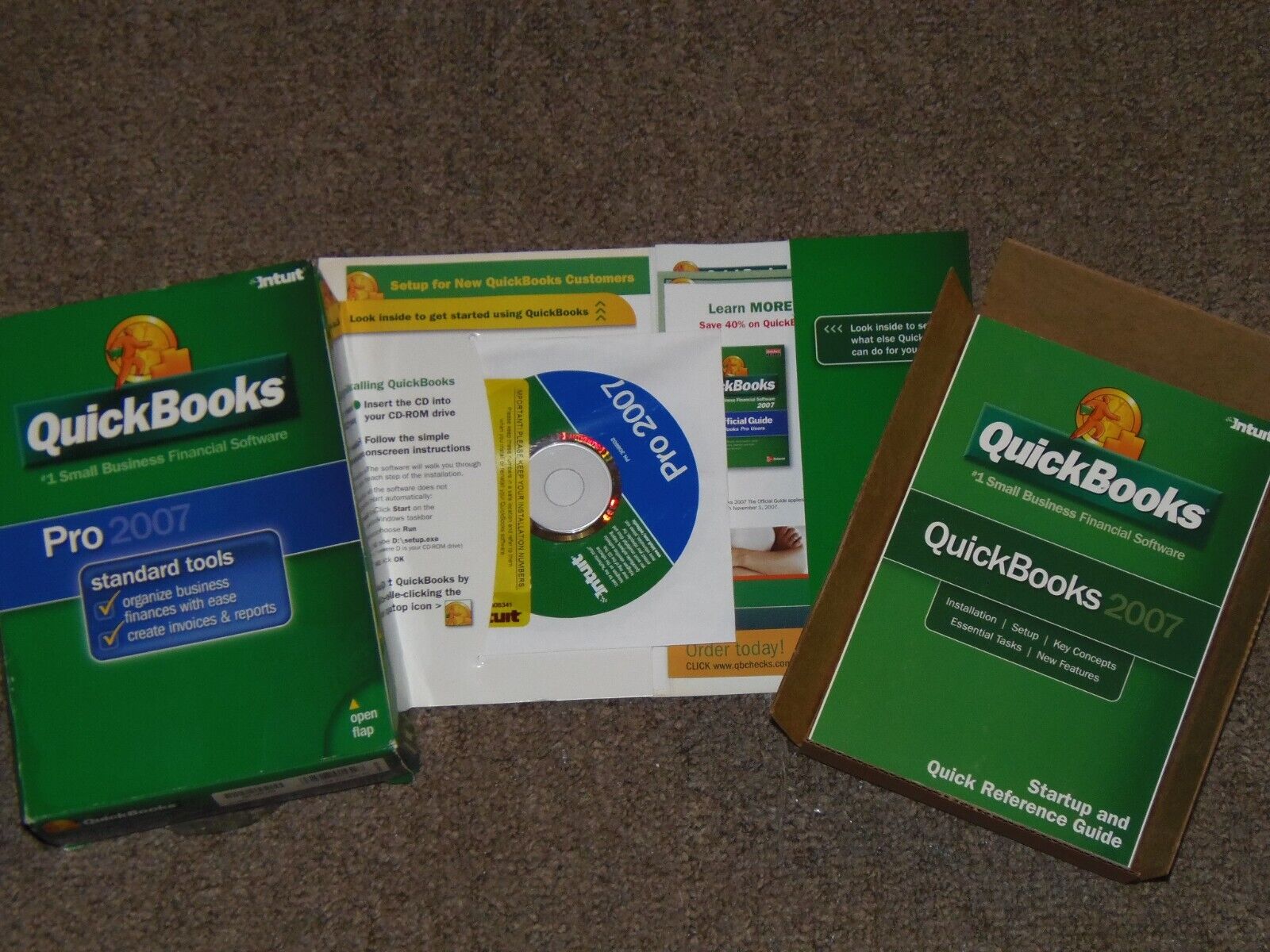 Intuit Quickbooks Pro 2007 #1 Small Business Financial Software New Open Box