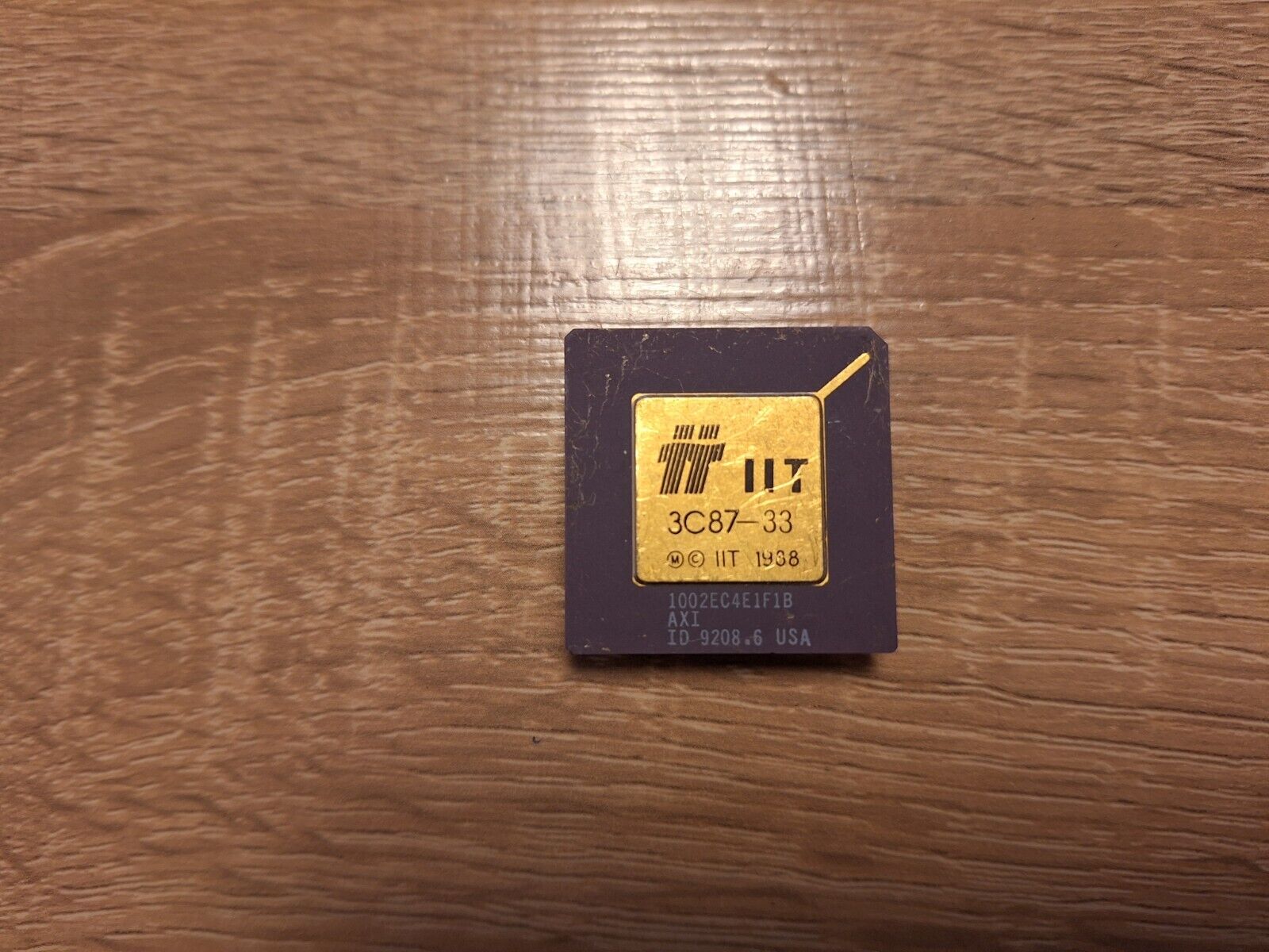 IIT 3C87-33 387 GOLD version FPU for 386 CPU 33Mhz vintage FPU GOLD