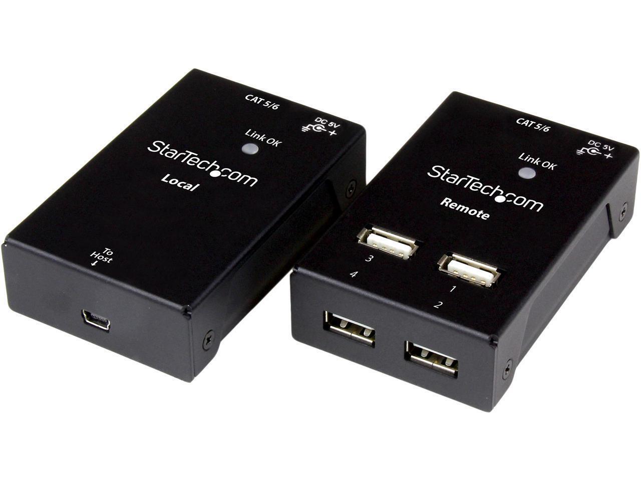 StarTech.com USB2004EXTV 4-port USB 2.0-over-Cat5-or-Cat6 extender - up to 165ft